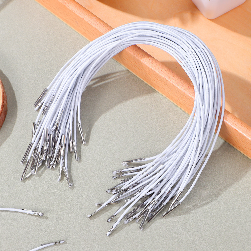 Mask Lanyard Adjustable - 200Pcs Elastic Barbed String with Metal